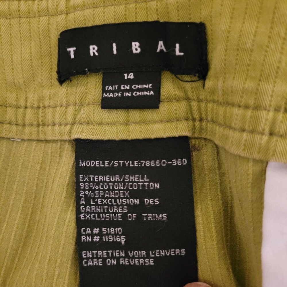 Tribal Lime Green Capri Pants for Women Size 14 - Picture 7 of 7